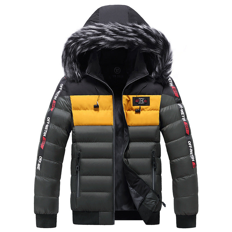 Winter/Spring Youth Hooded Jacket Men Thicken