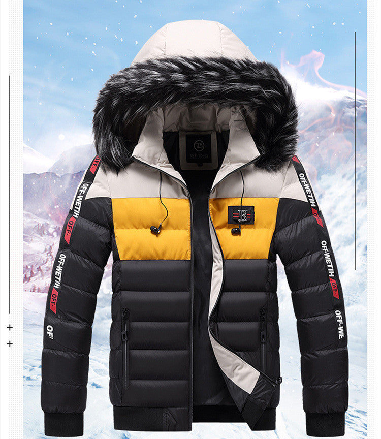 Winter/Spring Youth Hooded Jacket Men Thicken