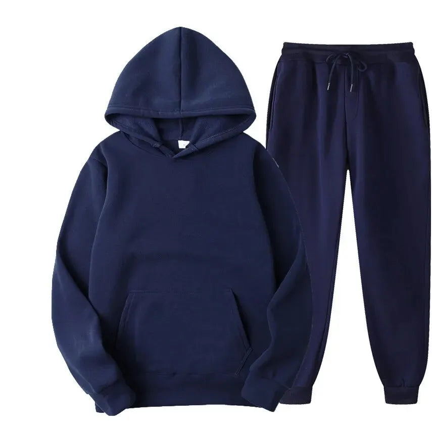 Men's Autumn and Winter Hoodie+pants Two-piece Set