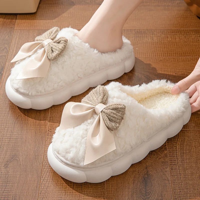 Winter Warm Non Slip Fur Slippers For Women