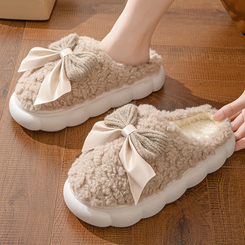 Winter Warm Non Slip Fur Slippers For Women