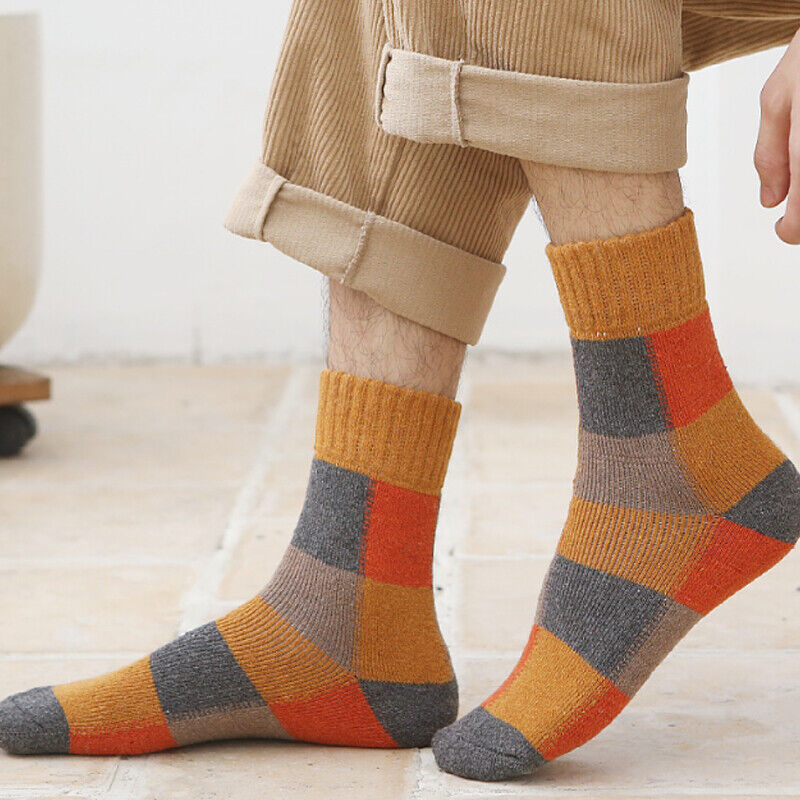 5 Pairs Mixed Winter Warm Wool Men Socks Soft Casual Thick Cashmere Socks