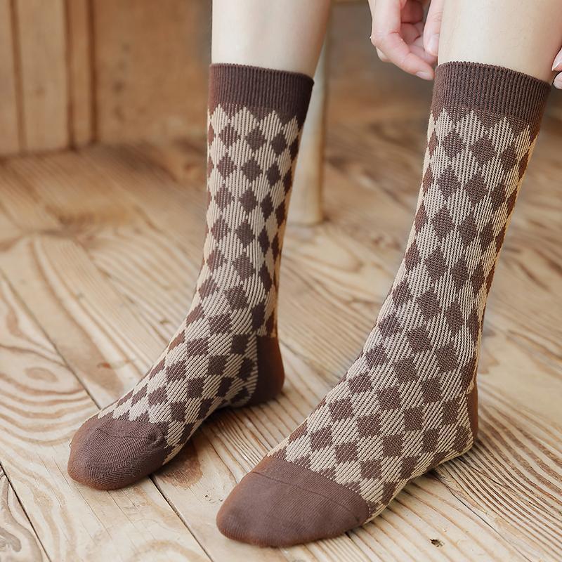 Coffee Color Socks Women's Tube Socks Winter/Spring Pure Cotton Warmth And Thickening