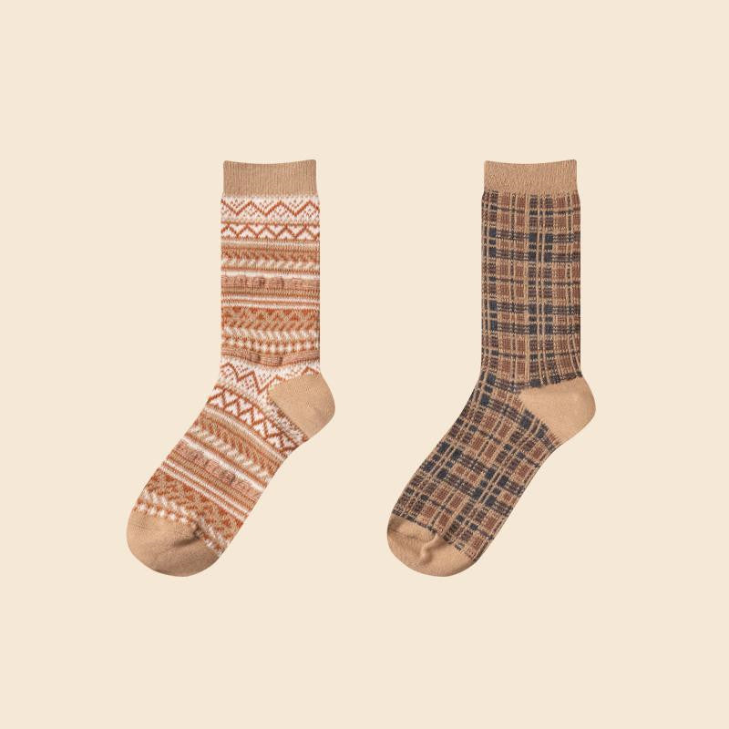 Coffee Color Socks Women's Tube Socks Winter/Spring Pure Cotton Warmth And Thickening