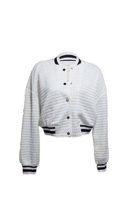 Spring Fashion New Color Contrast Long Sleeve Button Elegant Women's Jacket