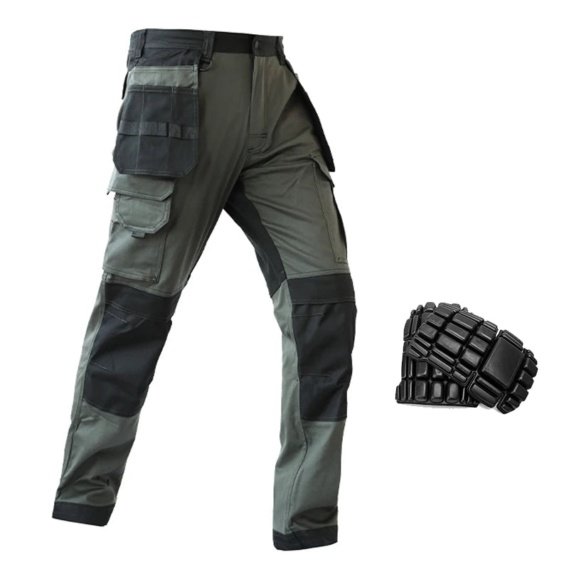 Cargo Pants Men Workwear Multi-Pocket Outdoor Hiking Joggers Pants Work Trousers Men with Knee Pads