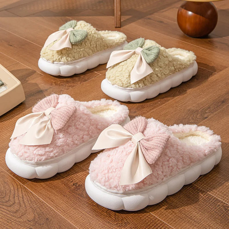 Winter Warm Non Slip Fur Slippers For Women