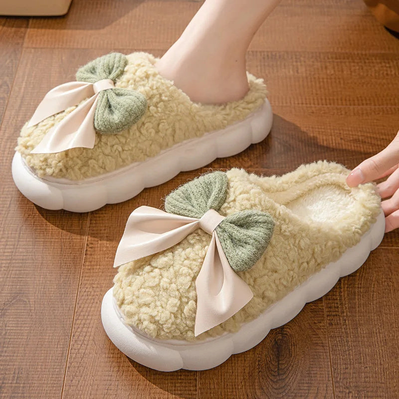 Winter Warm Non Slip Fur Slippers For Women