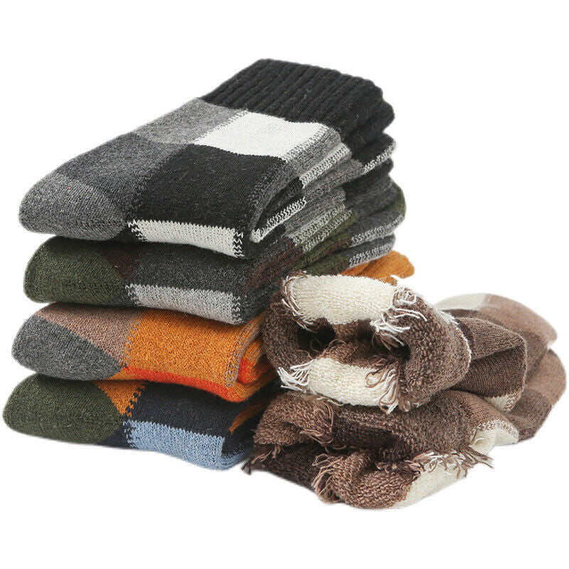 5 Pairs Mixed Winter Warm Wool Men Socks Soft Casual Thick Cashmere Socks