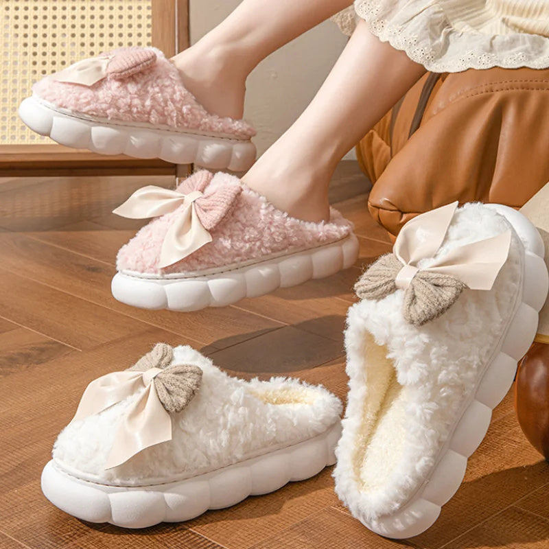 Winter Warm Non Slip Fur Slippers For Women