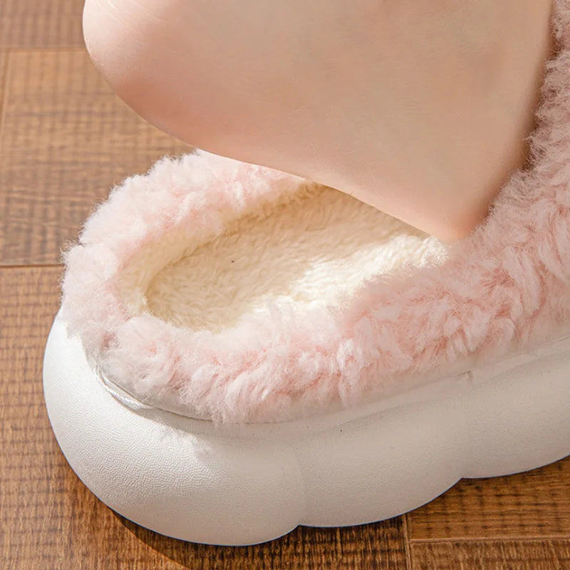 Winter Warm Non Slip Fur Slippers For Women