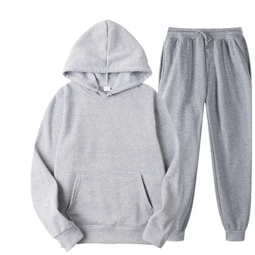 Men's Autumn and Winter Hoodie+pants Two-piece Set