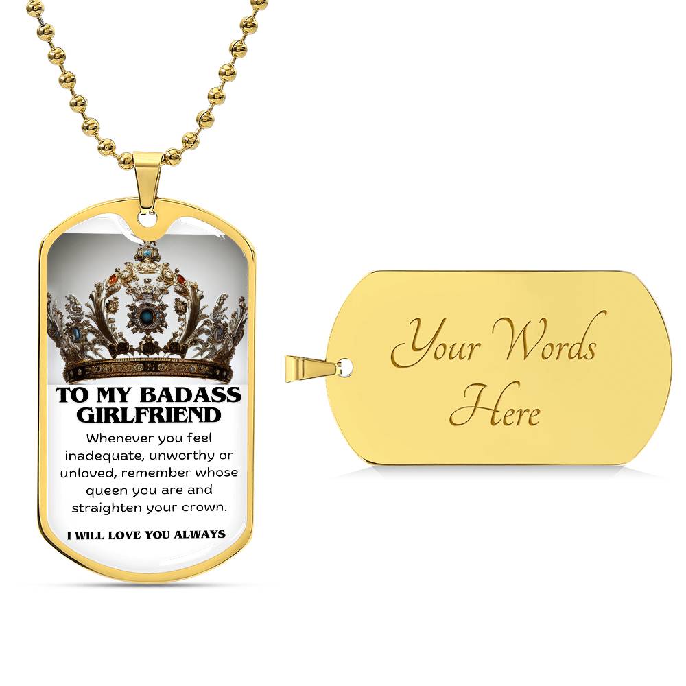 Luxury Graphic Dog Tag Necklace For Her