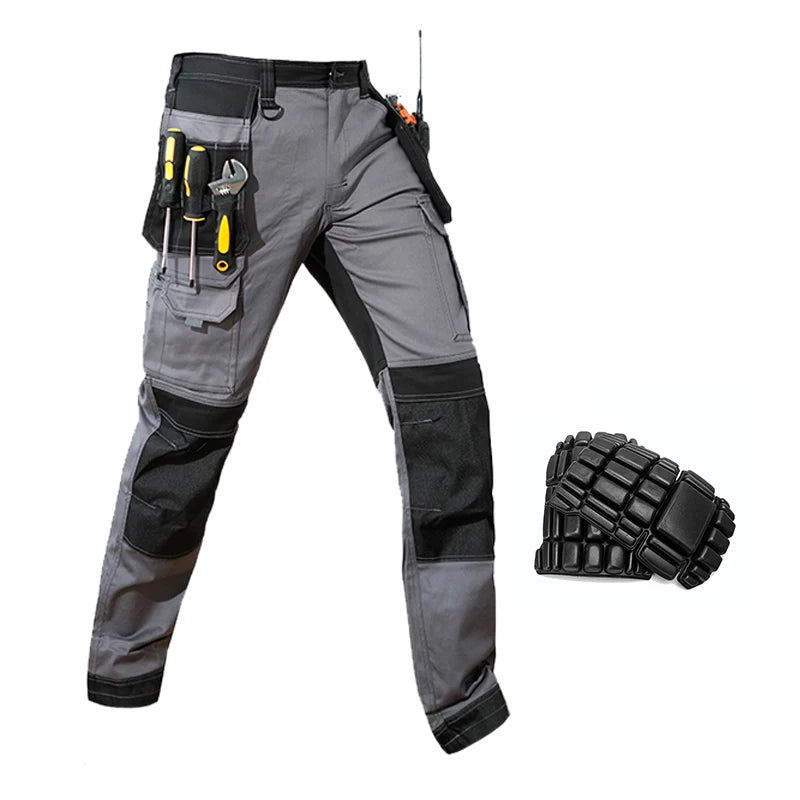 Cargo Pants Men Workwear Multi-Pocket Outdoor Hiking Joggers Pants Work Trousers Men with Knee Pads