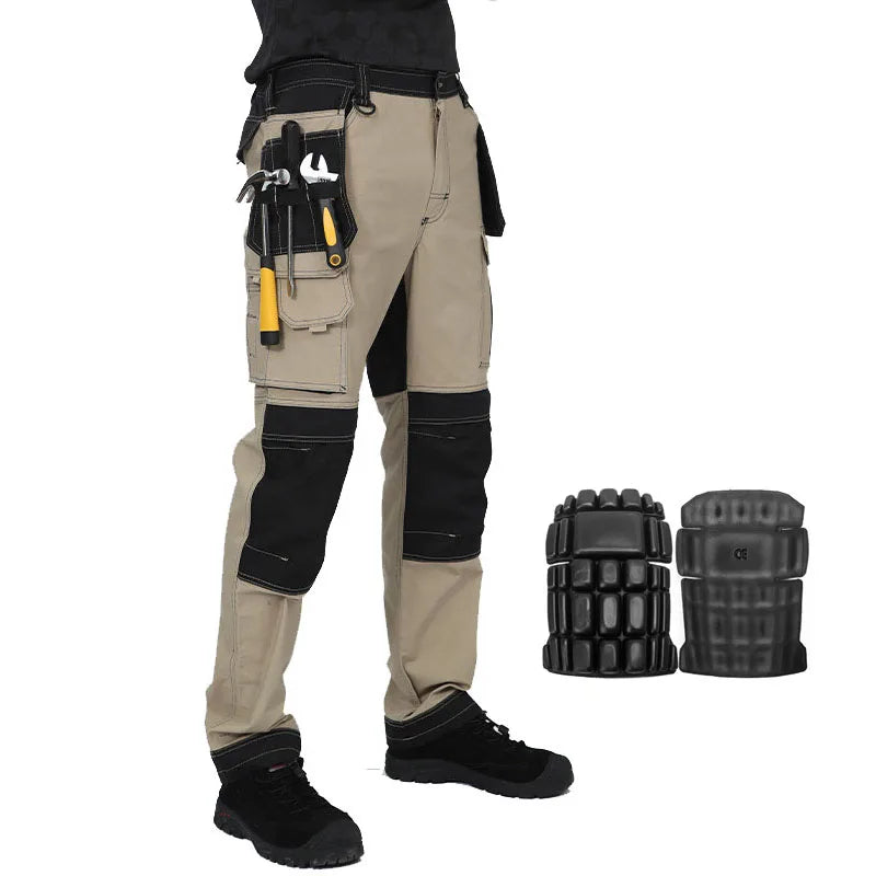 Cargo Pants Men Workwear Multi-Pocket Outdoor Hiking Joggers Pants Work Trousers Men with Knee Pads